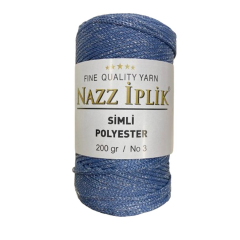 Nazz Simli Polyester Makrome El Örgü İpi 200 gr 32 Simli Yeşil