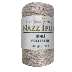 Nazz Simli Polyester Makrome El Örgü İpi 200 gr 32 Simli Yeşil