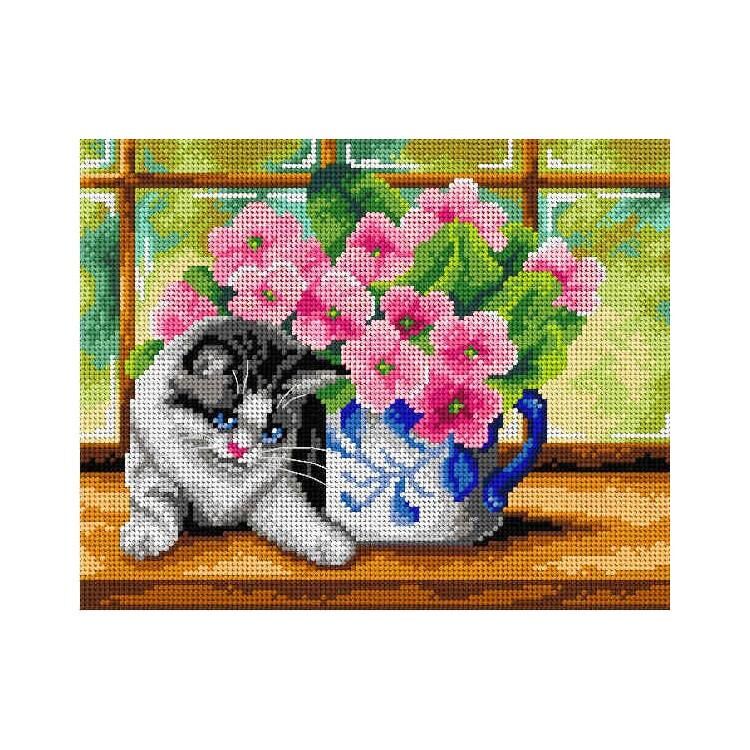 Orchidea Baskılı Goblen Kedi 3007 24*34 cm