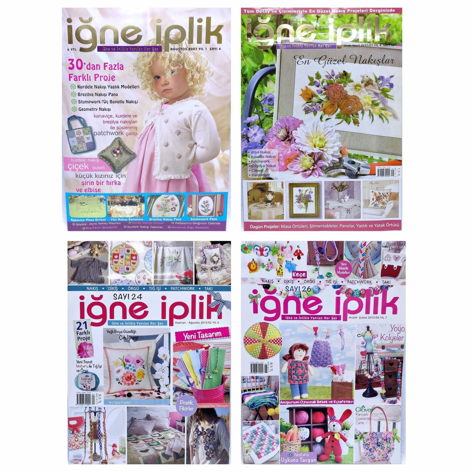 İğne İplik (4 adet) Nakış Dergisi (4 - 16 - 24 - 26)
