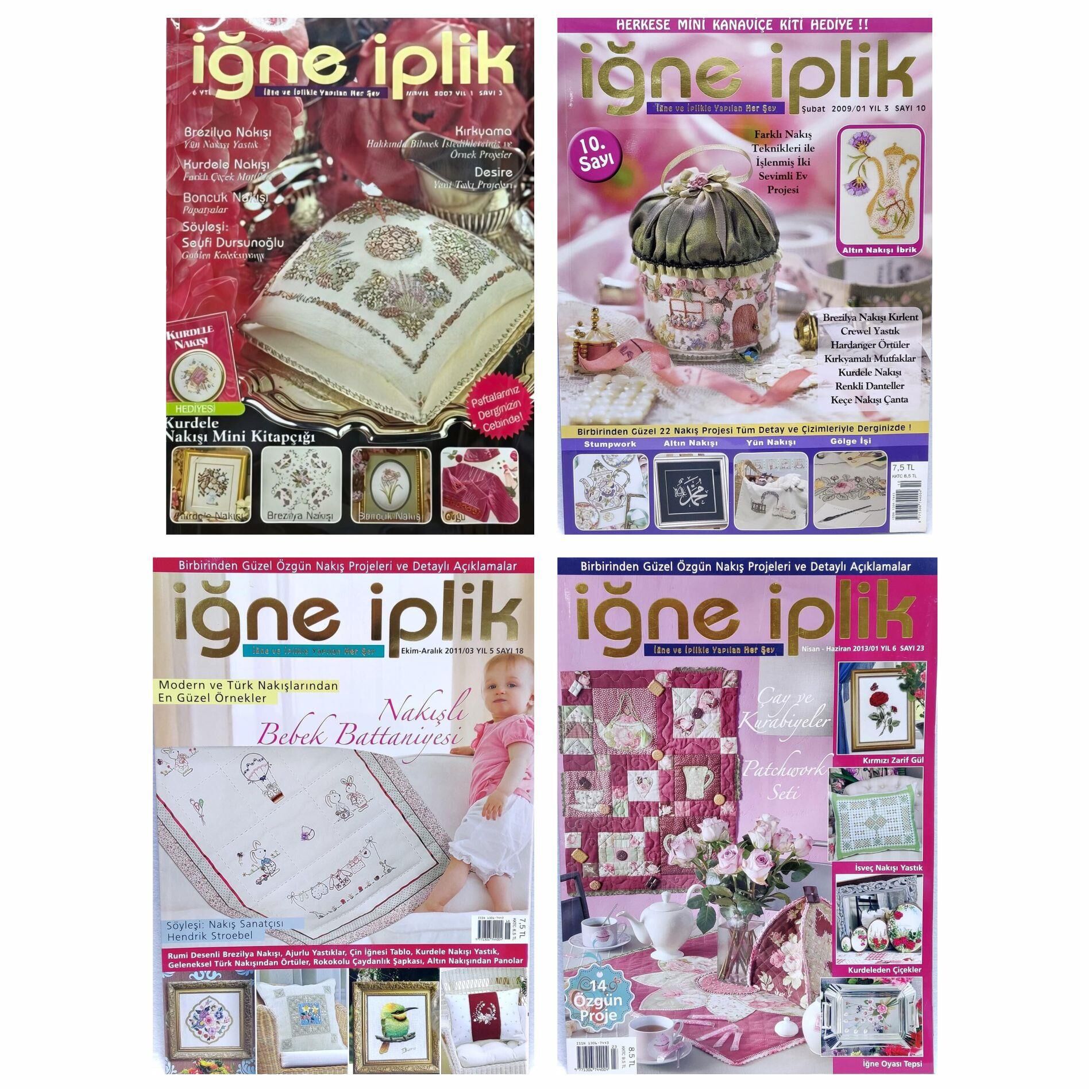 İğne İplik (4 adet) Nakış Dergisi (3 - 10 - 18 - 23)