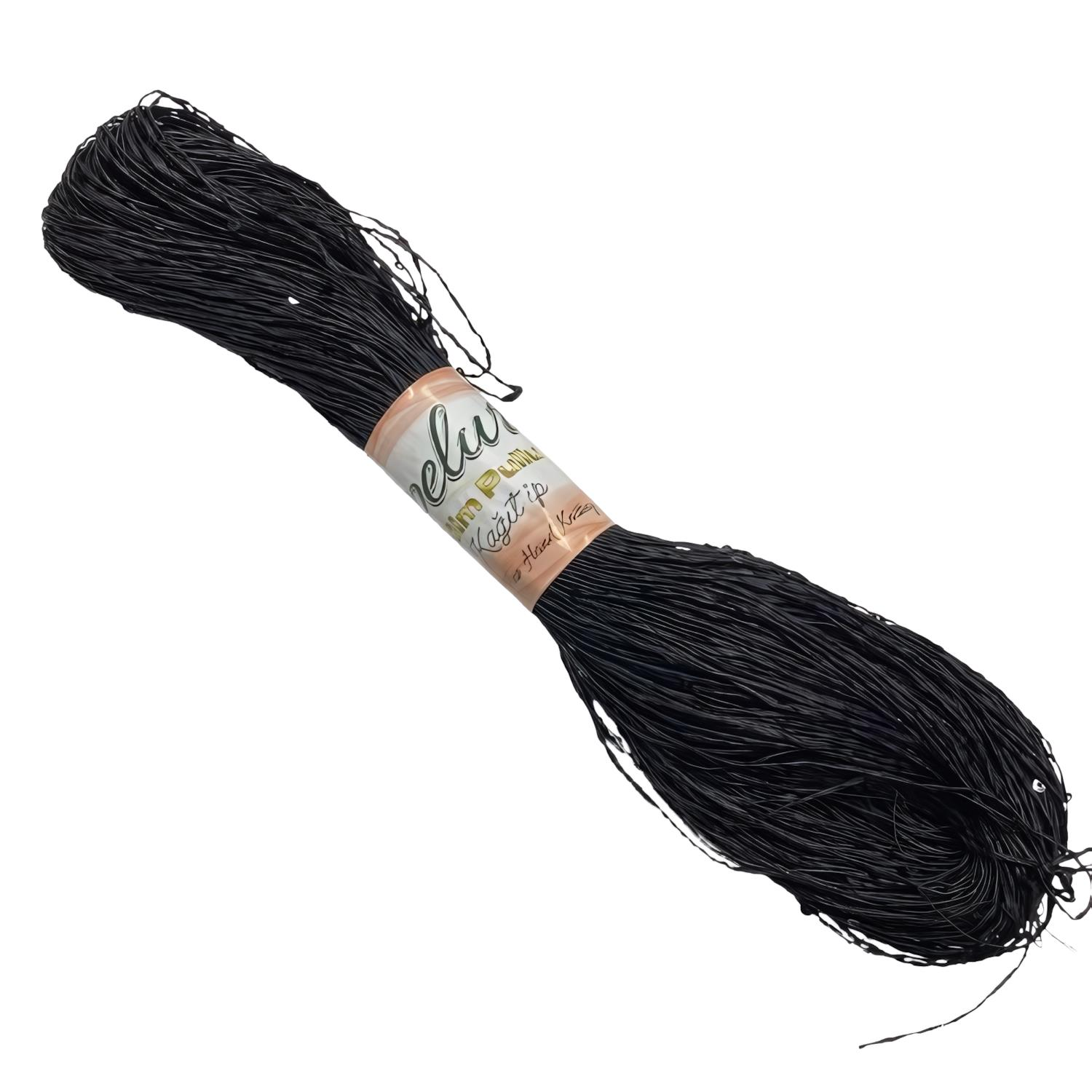 Pelur Sim Pullu Kağıt İp Çile ±250 gr 06 Siyah Siyah Pul