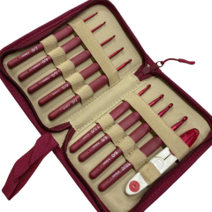 Elegant Red Çantalı Ergonomik Silikon Tığ Seti FW1